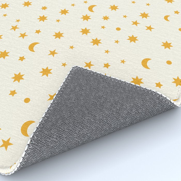Moon Stars Pattern - Gold Rug Gallery Image 4