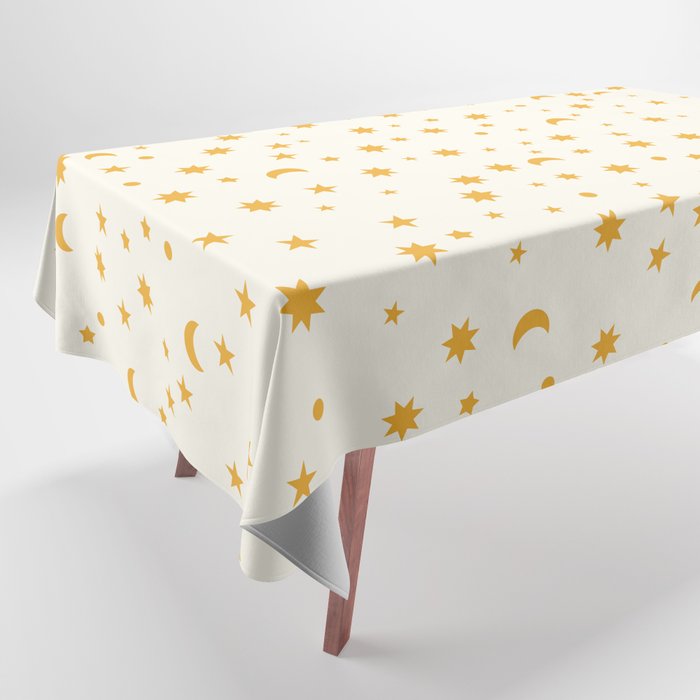 Moon Stars Pattern - Gold Tablecloth Gallery Image 1
