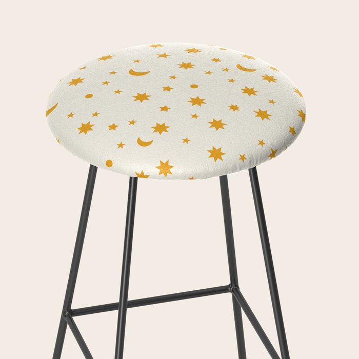 Moon Stars Pattern - Gold Stool Gallery Image 2