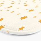 Moon Stars Pattern - Gold Bath Mat Gallery Image 3