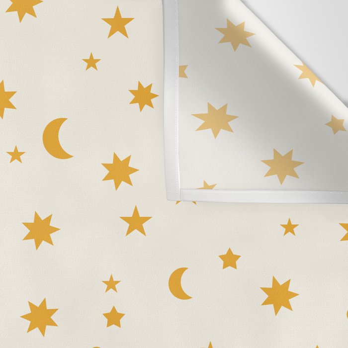 Moon Stars Pattern - Gold Wall Tapestry Gallery Image 3