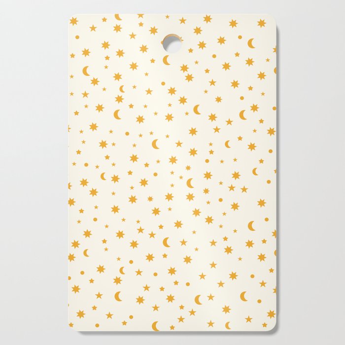 Moon Stars Pattern - Gold Cutting Board Gallery Image 1