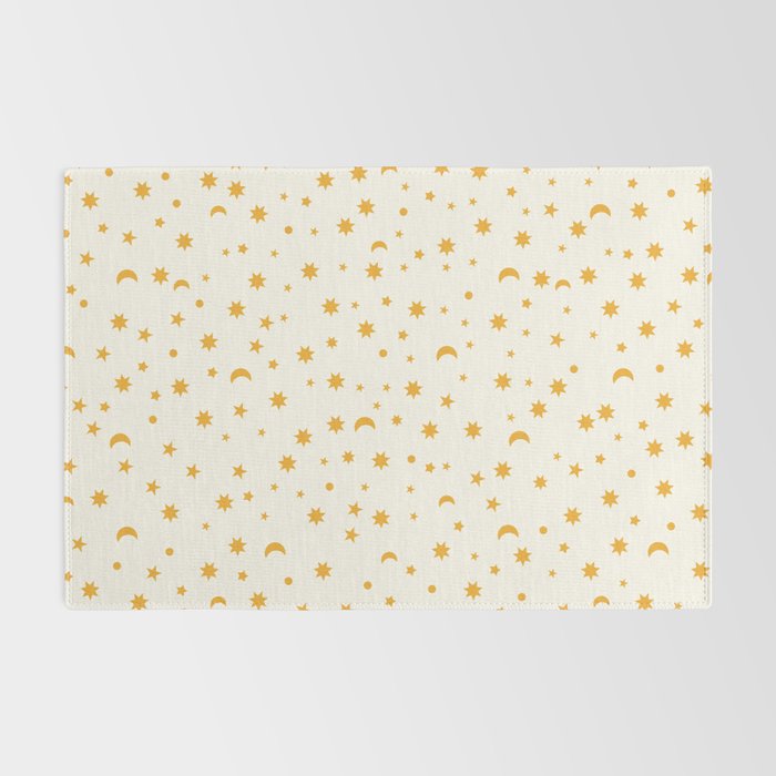 Moon Stars Pattern - Gold Rug Gallery Image 2