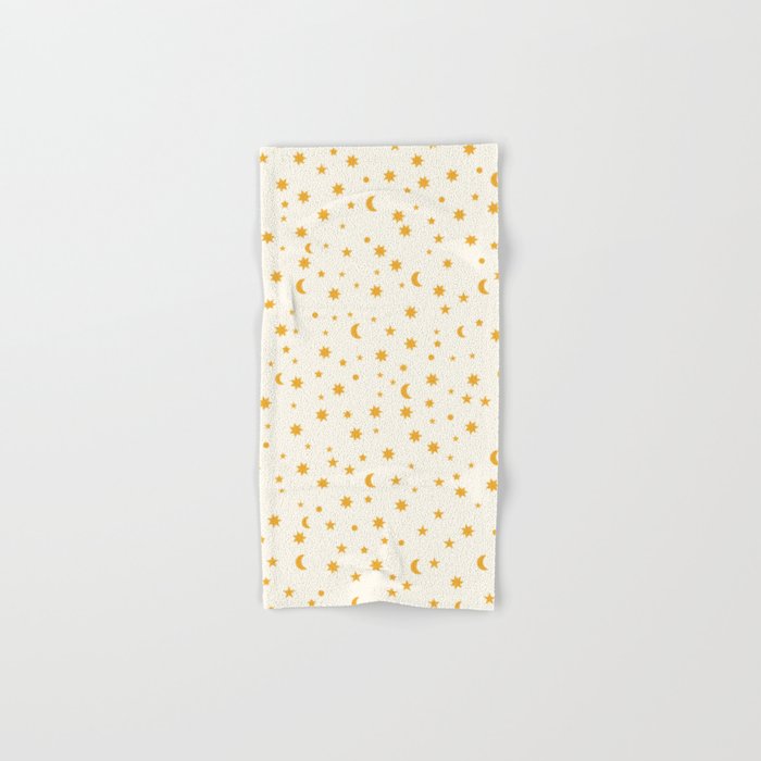 Moon Stars Pattern - Gold Bath Towel Gallery Image 1