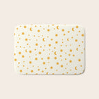 Moon Stars Pattern - Gold Bath Mat Gallery Image 1
