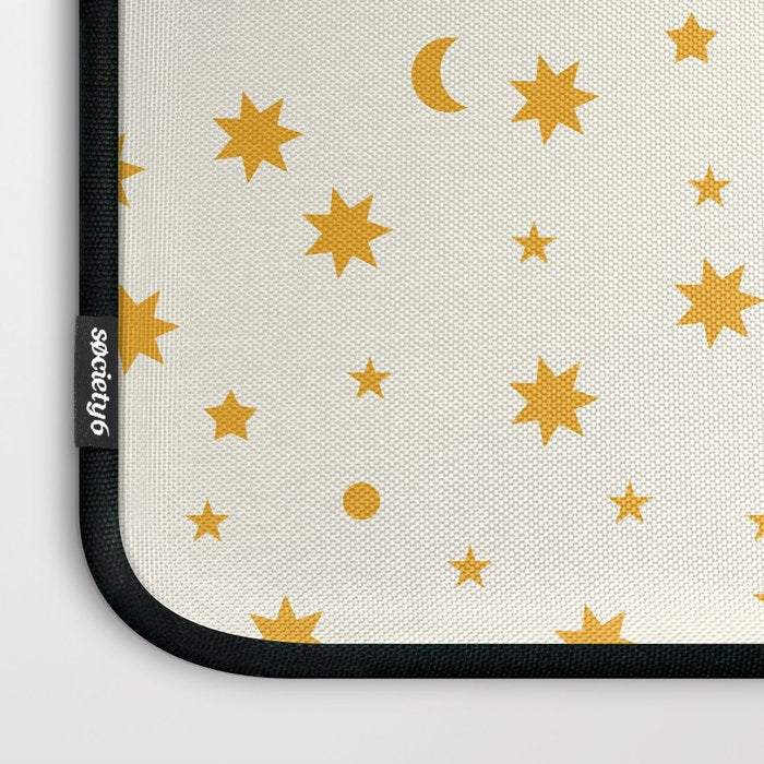 Moon Stars Pattern - Gold Laptop Sleeve Gallery Image 3