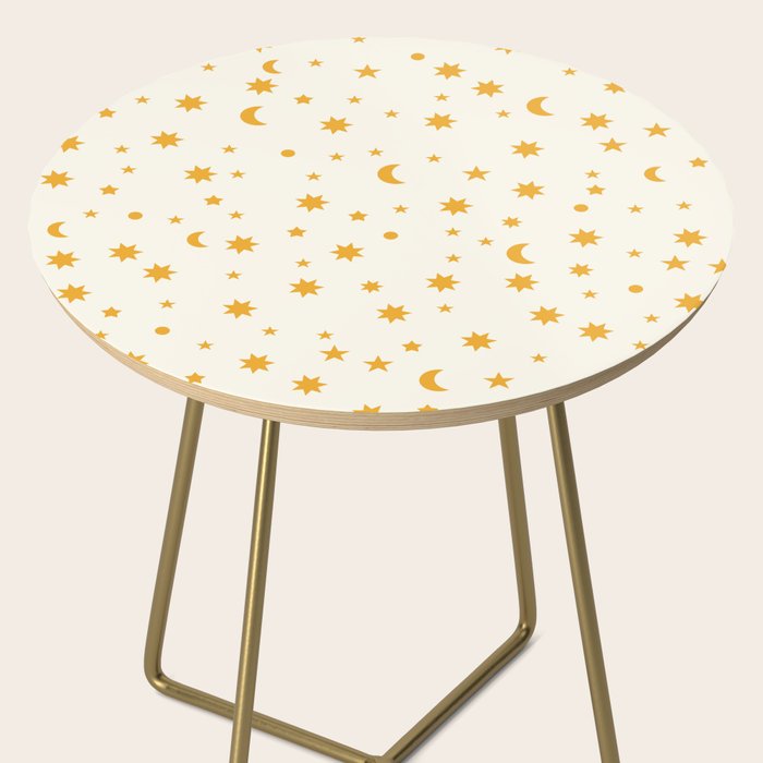 Moon Stars Pattern - Gold Side Table Gallery Image 2