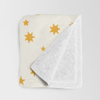 Moon Stars Pattern - Gold Throw Blanket Gallery Image 3