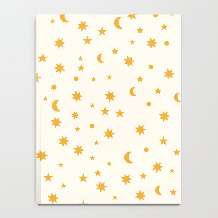 Moon Stars Pattern - Gold Notebook Gallery Image 4