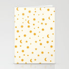 Moon Stars Pattern - Gold Stationery Card Gallery Image 2