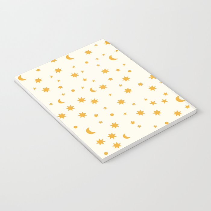 Moon Stars Pattern - Gold Notebook Gallery Image 3