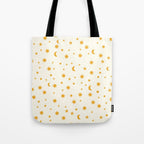 Moon Stars Pattern - Gold Tote Bag Gallery Image 1