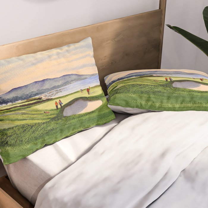 Pebble Beach Golf Course 9th Green Pillow Sham Gallery Image 2