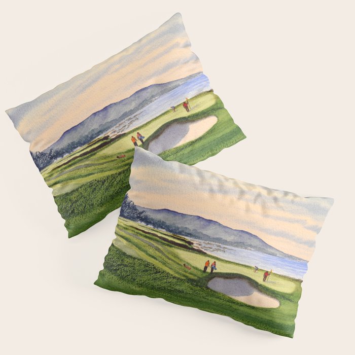 Pebble Beach Golf Course 9th Green Pillow Sham Gallery Image 3