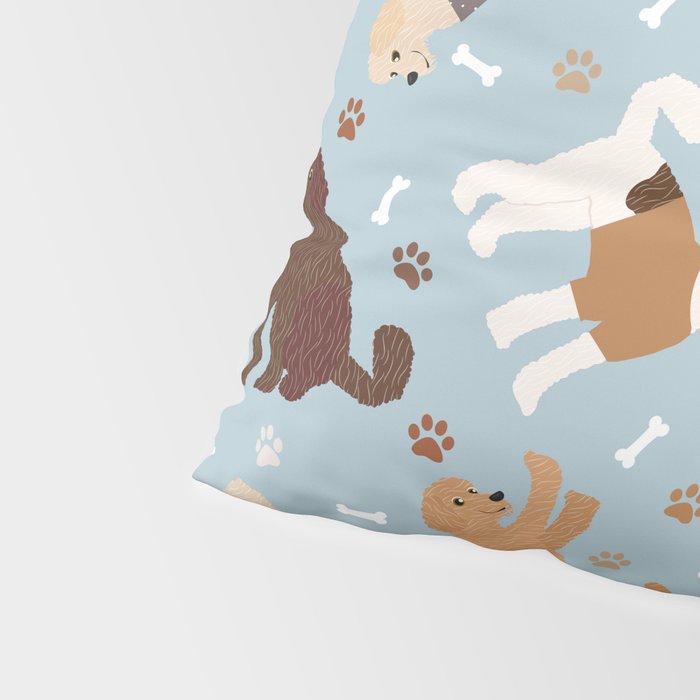 Labradoodle / Goldendoodle Dog Paws and Bones Pattern Pillow Sham Gallery Image 4