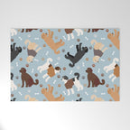 Labradoodle / Goldendoodle Dog Paws and Bones Pattern Welcome Mat Gallery Image 1