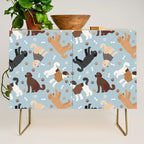 Labradoodle / Goldendoodle Dog Paws and Bones Pattern Credenza Gallery Image 1