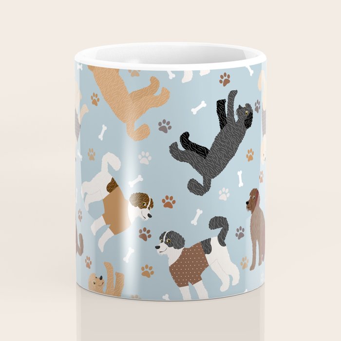 Labradoodle / Goldendoodle Dog Paws and Bones Pattern Coffee Mug Gallery Image 4