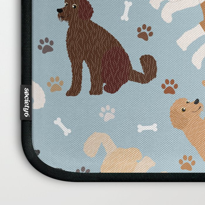 Labradoodle / Goldendoodle Dog Paws and Bones Pattern Laptop Sleeve Gallery Image 3