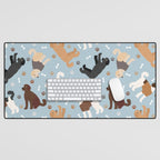 Labradoodle / Goldendoodle Dog Paws and Bones Pattern Desk Mat Gallery Image 1
