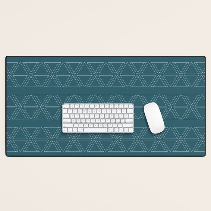 lines geo-teal Desk Mat Gallery Image 1