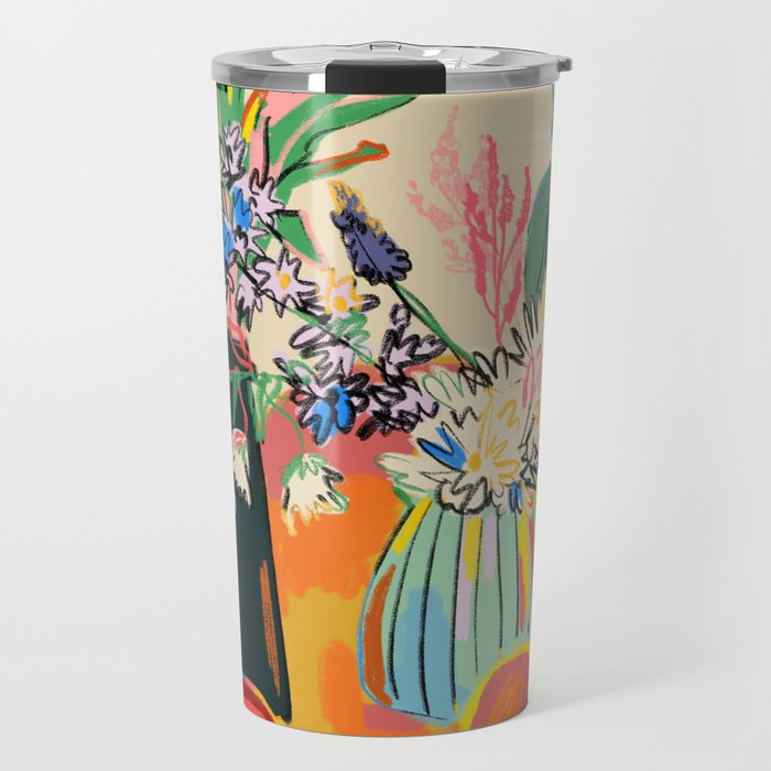 TEA AND FLOWERS AT HOME Travel Mug Gallery Image 1