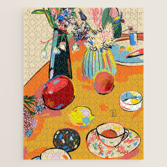 TEA AND FLOWERS AT HOME Jigsaw Puzzle Gallery Image 1