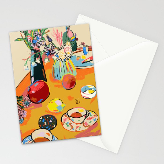 TEA AND FLOWERS AT HOME Stationery Card Gallery Image 2