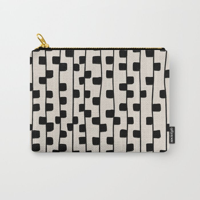 Squares / Black & White Pattern Carry All Pouch Gallery Image 1