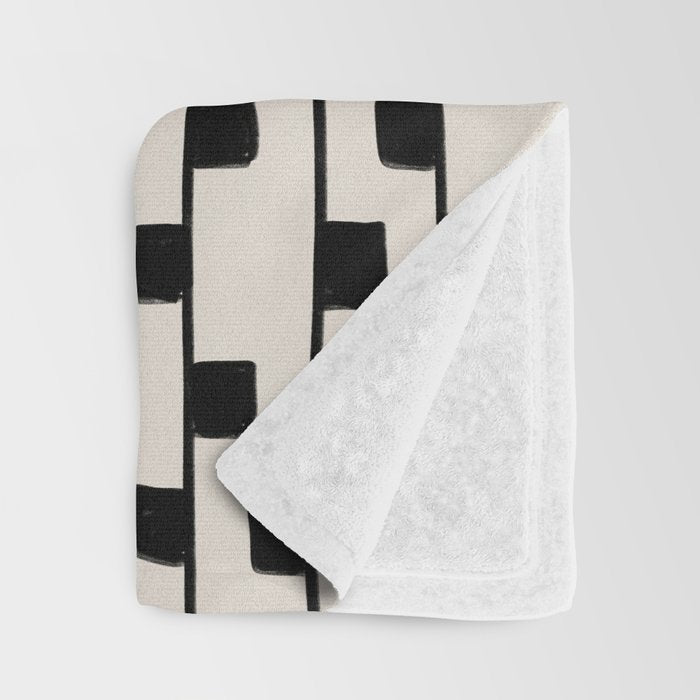 Squares / Black & White Pattern Throw Blanket Gallery Image 3