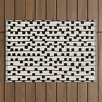 Squares / Black & White Pattern Outdoor Rug Gallery Image 1