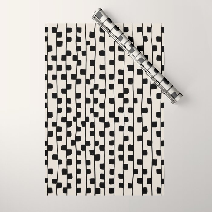 Squares / Black & White Pattern Wrapping Paper Gallery Image 1