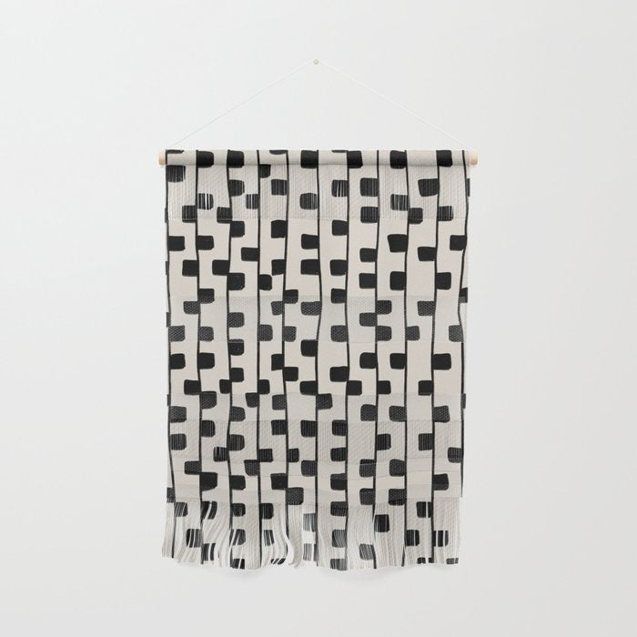 Squares / Black & White Pattern Wall Hanging Gallery Image 1