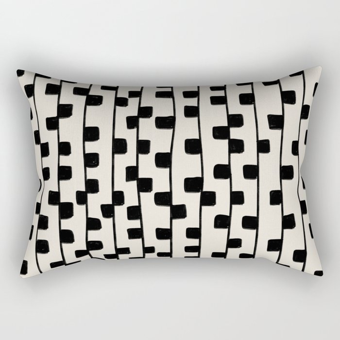 Squares / Black & White Pattern Rectangular Pillow Gallery Image 1
