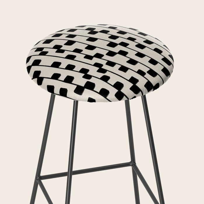 Squares / Black & White Pattern Stool Gallery Image 2