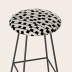 Squares / Black & White Pattern Stool Gallery Image 2