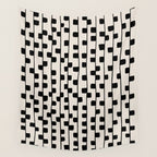 Squares / Black & White Pattern Wall Tapestry Gallery Image 4