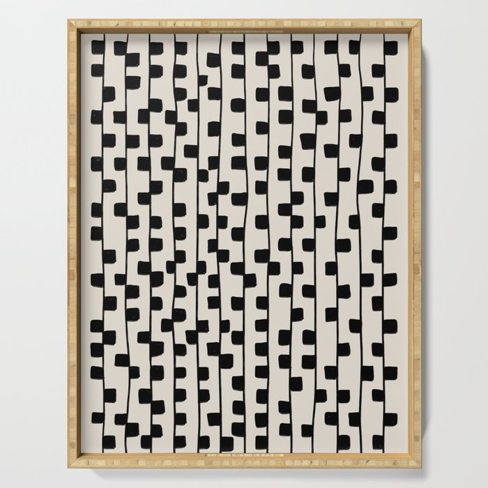 Squares / Black & White Pattern Serving Tray Gallery Image 1