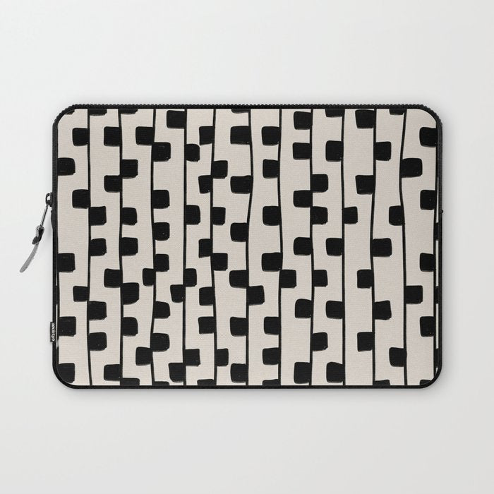 Squares / Black & White Pattern Laptop Sleeve Gallery Image 1