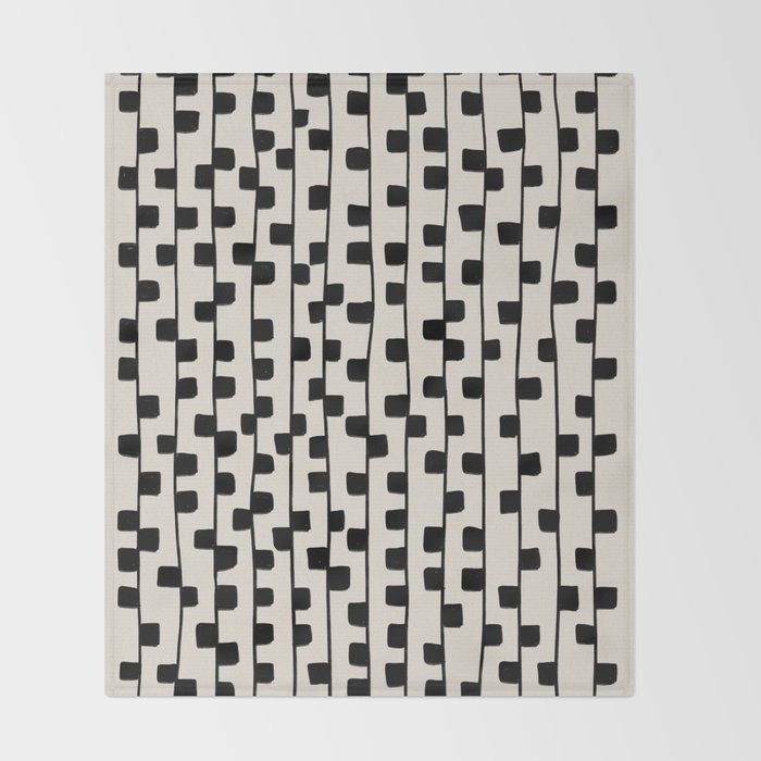 Squares / Black & White Pattern Throw Blanket Gallery Image 2