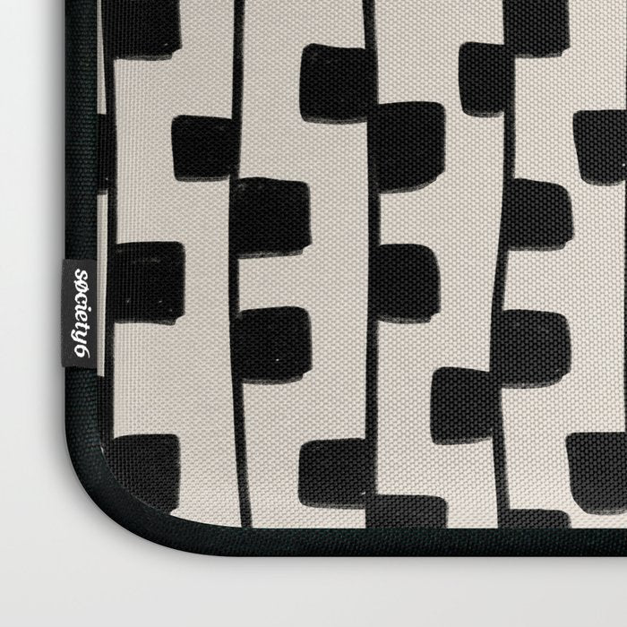 Squares / Black & White Pattern Laptop Sleeve Gallery Image 3