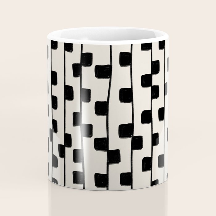 Squares / Black & White Pattern Coffee Mug Gallery Image 4