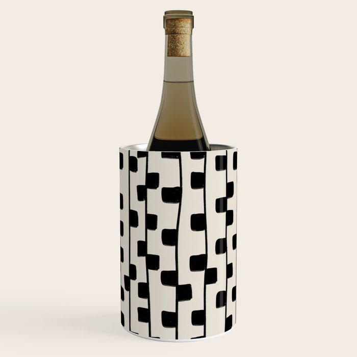 Squares / Black & White Pattern Wine Chiller Gallery Image 1