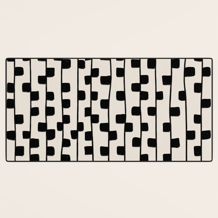 Squares / Black & White Pattern Desk Mat Gallery Image 3