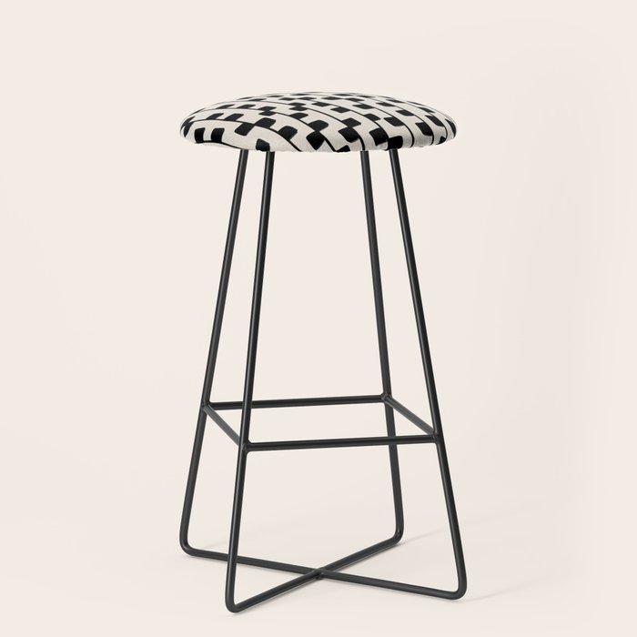 Squares / Black & White Pattern Stool Gallery Image 1