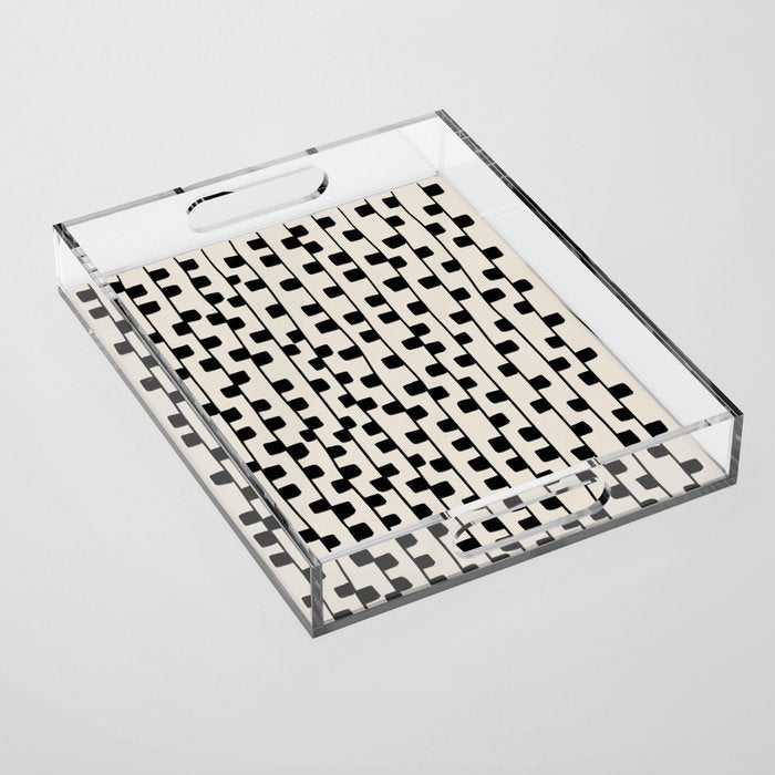 Squares / Black & White Pattern Acrylic Tray Gallery Image 1