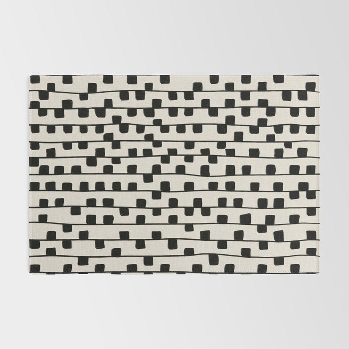 Squares / Black & White Pattern Rug Gallery Image 2