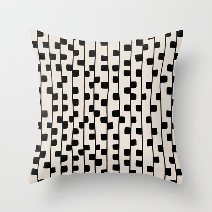 Squares / Black & White Pattern Throw Pillow Gallery Image 6