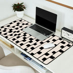 Squares / Black & White Pattern Desk Mat Gallery Image 2