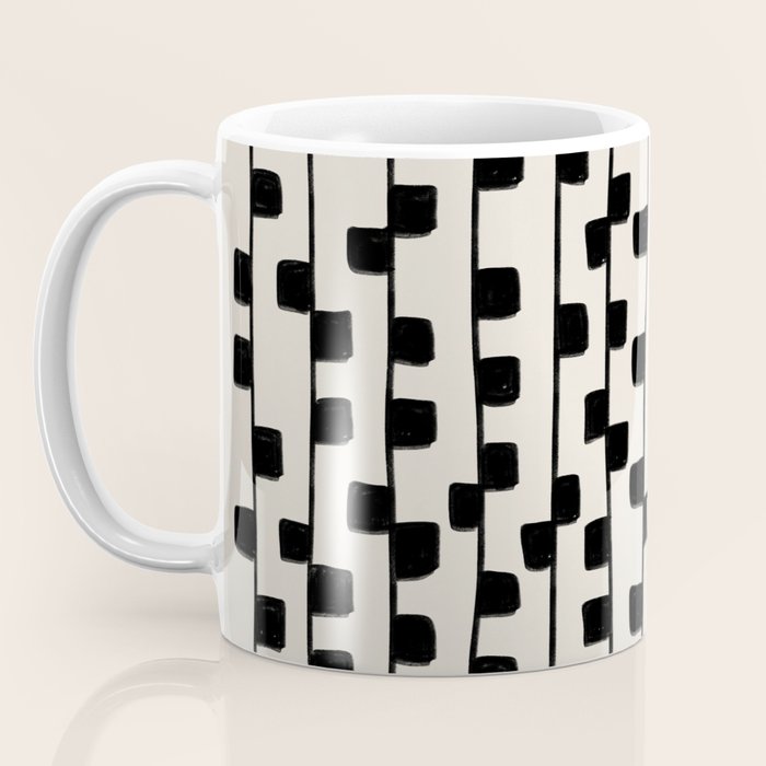 Squares / Black & White Pattern Coffee Mug Gallery Image 3